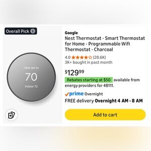 google Nest Thermostat Box - charcoal